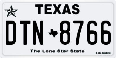 TX license plate DTN8766