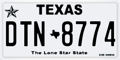 TX license plate DTN8774