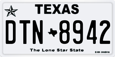 TX license plate DTN8942