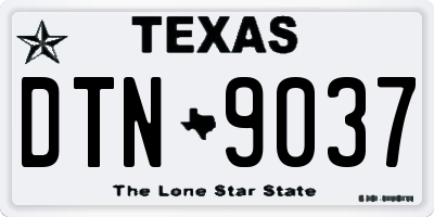 TX license plate DTN9037