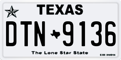 TX license plate DTN9136