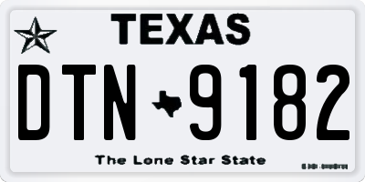 TX license plate DTN9182