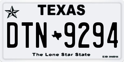 TX license plate DTN9294