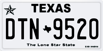TX license plate DTN9520