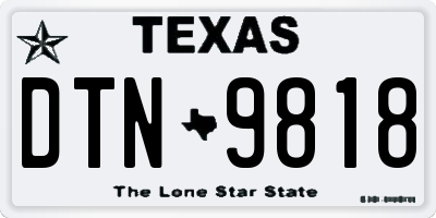 TX license plate DTN9818