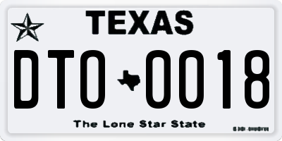 TX license plate DTO0018
