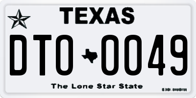 TX license plate DTO0049