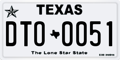TX license plate DTO0051