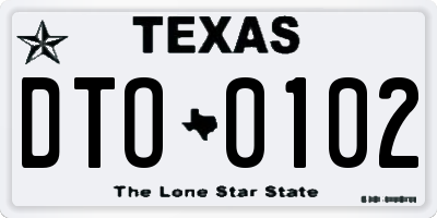 TX license plate DTO0102