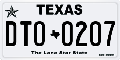 TX license plate DTO0207
