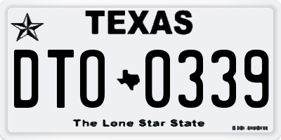 TX license plate DTO0339