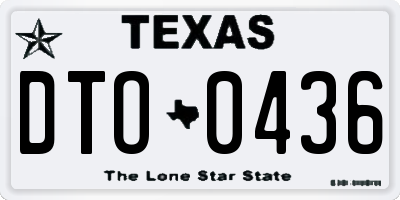 TX license plate DTO0436