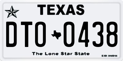TX license plate DTO0438