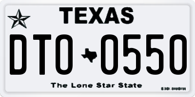 TX license plate DTO0550
