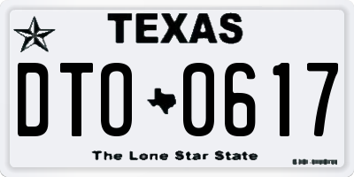 TX license plate DTO0617