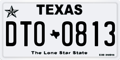 TX license plate DTO0813