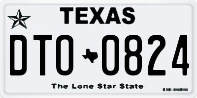 TX license plate DTO0824
