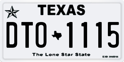 TX license plate DTO1115