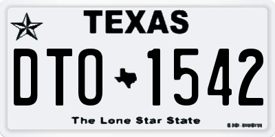 TX license plate DTO1542