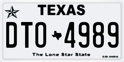 TX license plate DTO4989