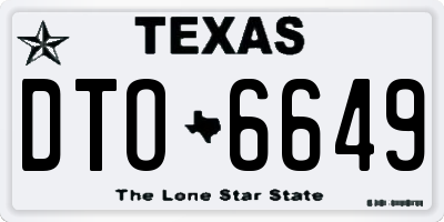 TX license plate DTO6649