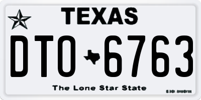 TX license plate DTO6763