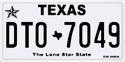 TX license plate DTO7049