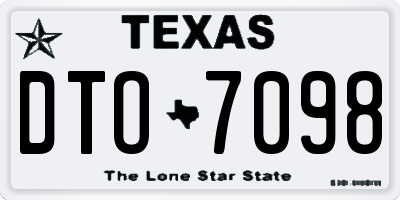 TX license plate DTO7098