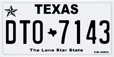 TX license plate DTO7143