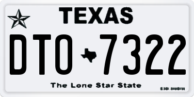 TX license plate DTO7322