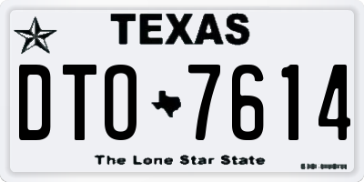 TX license plate DTO7614