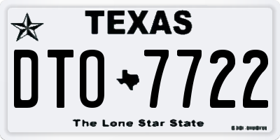 TX license plate DTO7722