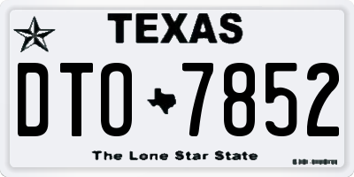 TX license plate DTO7852