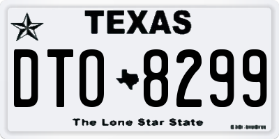 TX license plate DTO8299