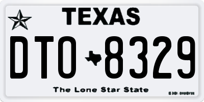 TX license plate DTO8329