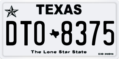 TX license plate DTO8375