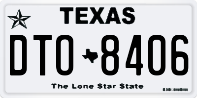 TX license plate DTO8406