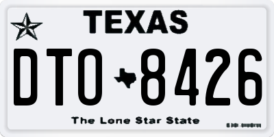 TX license plate DTO8426
