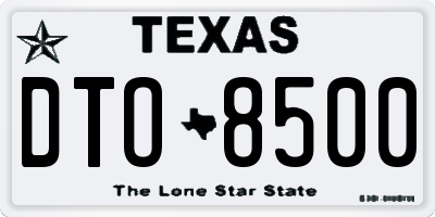 TX license plate DTO8500