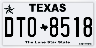 TX license plate DTO8518