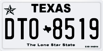 TX license plate DTO8519