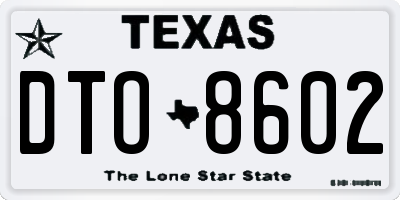 TX license plate DTO8602