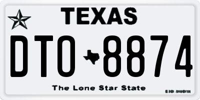 TX license plate DTO8874