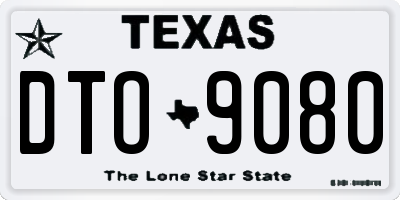 TX license plate DTO9080