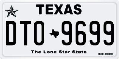 TX license plate DTO9699