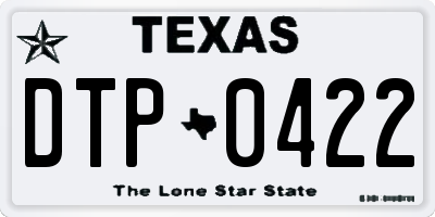 TX license plate DTP0422