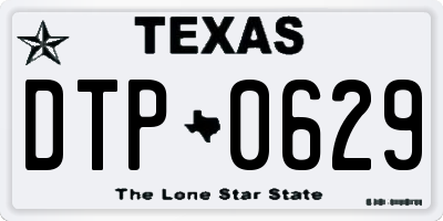 TX license plate DTP0629