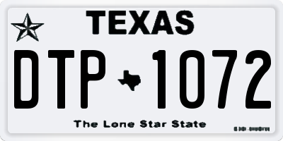 TX license plate DTP1072
