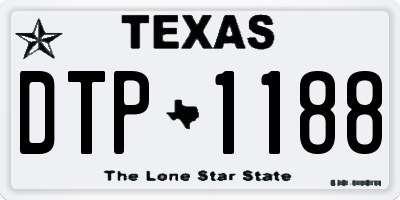 TX license plate DTP1188