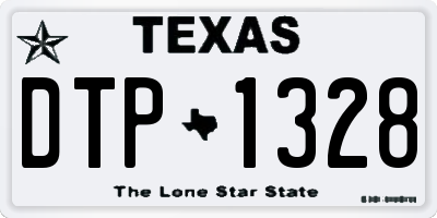 TX license plate DTP1328